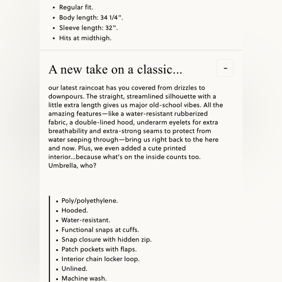 New J Crew Classic raincoat, pink, size S - Picture 6 of 7